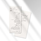 Einfaches Minimalistisches Hochzeitsprogramm für E Programm