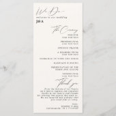 Einfaches Minimalistisches Hochzeitsprogramm für E Programm (Vorderseite)