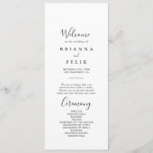 Einfaches Minimalistisches Hochzeitsprogramm Programm (Vorderseite)