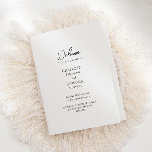 Einfaches Minimalistisches Hochzeitsprogramm Programm