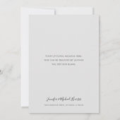 Einfaches Minimalistisches Hochzeitsszenario-Foto Dankeskarte (Rückseite)