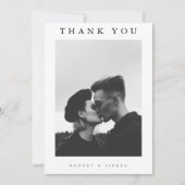 Einfaches Minimalistisches Hochzeitsszenario-Foto Dankeskarte (Vorderseite)