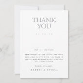 Einfaches Minimalistisches Hochzeitsszenario-Foto Dankeskarte (Rückseite)