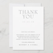 Einfaches Minimalistisches Hochzeitsszenario-Foto Dankeskarte (Rückseite)