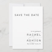 Einfaches Minimalistisches Hochzeitsszenario-Foto Save The Date (Vorderseite)