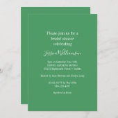 Einfaches Minimalistisches klassisches Chic Green  Einladung (Vorne/Hinten)