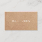 Einfaches Minimalistisches Kraftpapier Visitenkarte (Vorderseite)