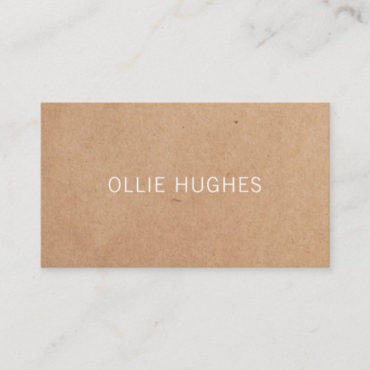 Einfaches Minimalistisches Kraftpapier Visitenkarte (Vorderseite)