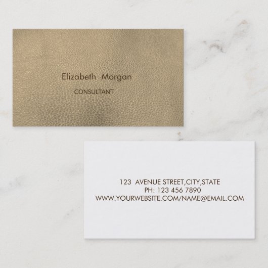 Einfaches Minimalistisches Ledersehen Visitenkarte (Vorne/Hinten)