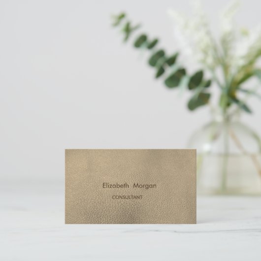 Einfaches Minimalistisches Ledersehen Visitenkarte (Stehend Vorderseite)