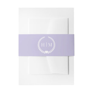 Einfaches minimalistisches lila-lila Monogramm Einladungsbanderole