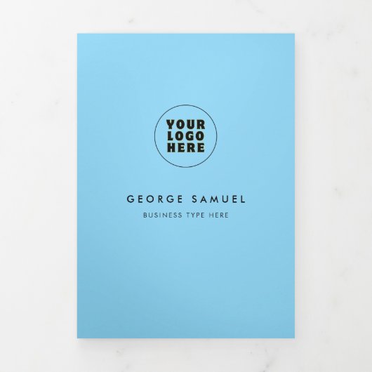 Einfaches Minimalistisches Logo- und Bildgeschäft Dreifach Gefaltete Karte (Cover)