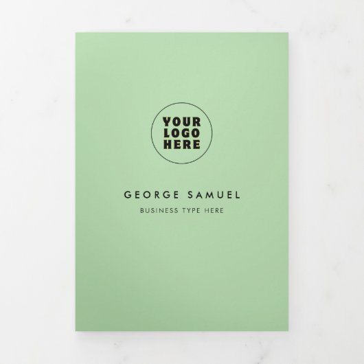 Einfaches Minimalistisches Logo- und Bildgeschäft Dreifach Gefaltete Karte (Cover)