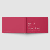 Einfaches Minimalistisches Magenta Wedding Gästebu Gästebuch (Voll)