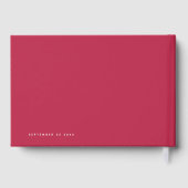Einfaches Minimalistisches Magenta Wedding Gästebu Gästebuch (Rückseite)