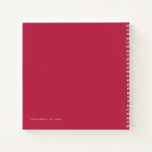 Einfaches Minimalistisches Magenta Wedding Gästebu Notizblock (Rückseite)