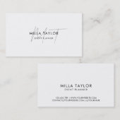 Einfaches Minimalistisches, modernes Monogramm-Fra Visitenkarte (Vorne/Hinten)