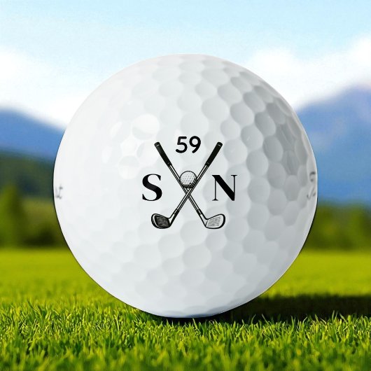 Einfaches minimalistisches modernes Monogramm Golfball