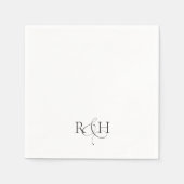 Einfaches Minimalistisches Monogramm-Hochzeit Serviette (Vorderseite)