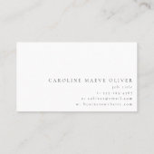 Einfaches, Minimalistisches Monogramm-Logo Visitenkarte (Rückseite)