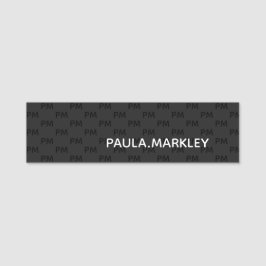 Einfaches Minimalistisches Monogramm-Muster Namensschild