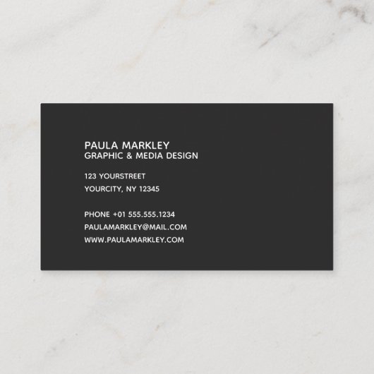 Einfaches Minimalistisches Monogramm-Muster - Visi Visitenkarte (Rückseite)