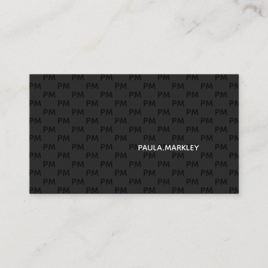 Einfaches Minimalistisches Monogramm-Muster - Visi Visitenkarte (Vorderseite)