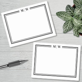 Einfaches Minimalistisches Monogramm Post-it Klebezettel