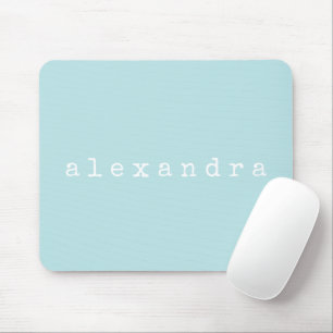 Einfaches minimalistisches Namensdesign Aqua Paste Mousepad