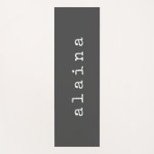 Einfaches Minimalistisches Namensdesign in Schwarz Yogamatte (Vorderseite)