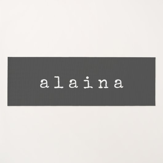 Einfaches Minimalistisches Namensdesign in Schwarz Yogamatte (Vorderseite (Horizontal))