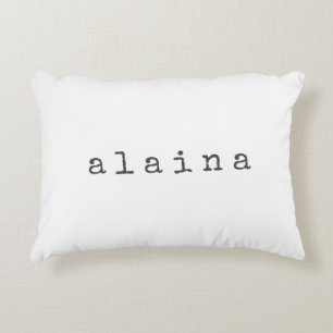 Einfaches minimalistisches Namensdesign in Weiß na Dekokissen