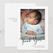 Einfaches Minimalistisches Neugeborenes-Foto  Dankeskarte (Vorne/Hinten)