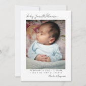 Einfaches Minimalistisches Neugeborenes Foto Gebur Ankündigung (Vorderseite)