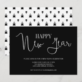 Einfaches Minimalistisches Neujahrsfest-Party Einladung