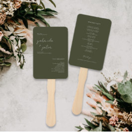 Einfaches Minimalistisches Olive Green Wedding Pro Fächer