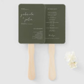 Einfaches Minimalistisches Olive Green Wedding Pro Fächer (Vorne und Hinten)