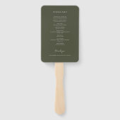 Einfaches Minimalistisches Olive Green Wedding Pro Fächer (Rückseite)