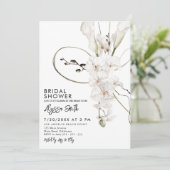 Einfaches Minimalistisches Orchid Elegantes Brautp Einladung (Stehend Vorderseite)