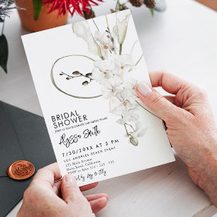 Einfaches Minimalistisches Orchid Elegantes Brautp Einladung