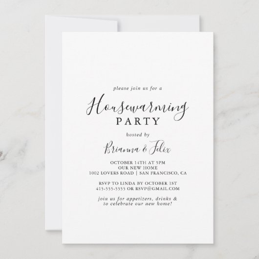 Einfaches Minimalistisches Party Einladung (Vorderseite)