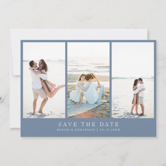 Einfaches Minimalistisches Periwinkle-Wildblume-Fo Save The Date (Vorderseite)