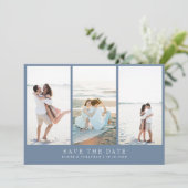 Einfaches Minimalistisches Periwinkle-Wildblume-Fo Save The Date (Stehend Vorderseite)