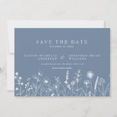 Einfaches Minimalistisches Periwinkle-Wildblume-Fo Save The Date (Rückseite)
