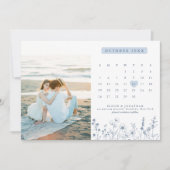 Einfaches Minimalistisches Periwinkle-Wildblume-Fo Save The Date (Vorderseite)