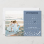 Einfaches Minimalistisches Periwinkle-Wildblume-Fo Save The Date (Vorderseite)