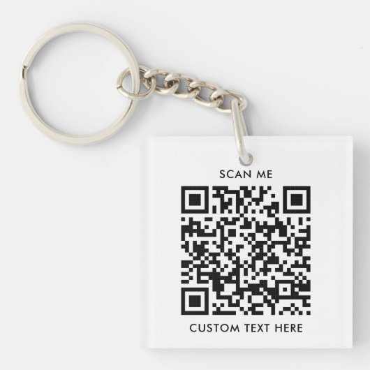 Einfaches Minimalistisches QR-Code-Geschäftslogo Schlüsselanhänger (Vorderseite)
