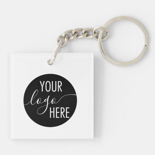 Einfaches Minimalistisches QR-Code-Geschäftslogo Schlüsselanhänger (Rückseite)