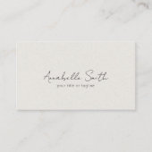 Einfaches Minimalistisches QR-Code Modernes Beige Visitenkarte (Vorderseite)