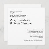 Einfaches, Minimalistisches QR-Code Serif Hochzeit Einladung (Vorne/Hinten)